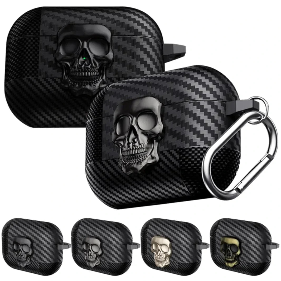 Carbon Fiber Skull Lock Cover for Airpods Pro | Pro 2 Carbon Fiber Skull Lock Cover for Airpods Pro | Pro 2